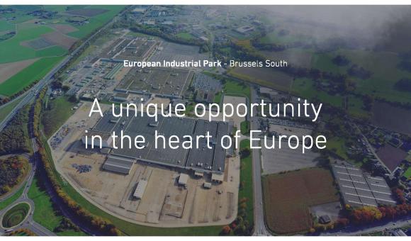 Luftbild von ehemaligen Caterpillar-Werk in Gosselies